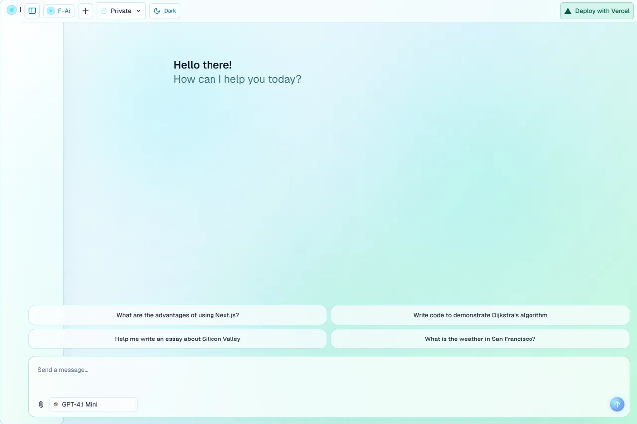 Náhled projektu F-AI Chat