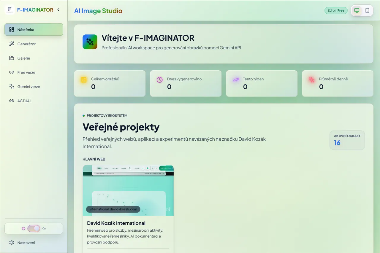 Náhled projektu F-IMAGINATOR